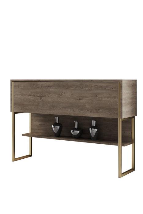 Hanah Home Luxe Cómoda Dorado y Nogal